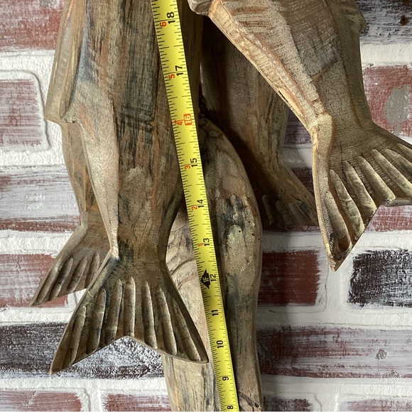 🟠 Solid Wood Fishermen’s Combo - Gone Fishing Sign & 5 Carved Fish Catch - Picture 11 of 11
